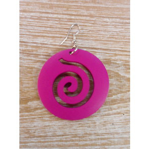 Boucles d'oreilles rondes spirale rose