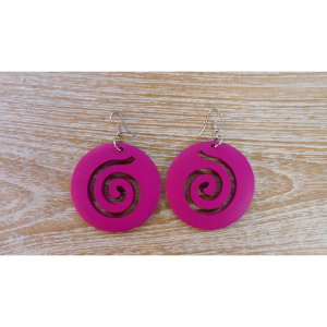 Boucles d'oreilles rondes spirale rose