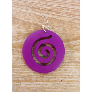 Boucles d'oreilles rondes spirale mauve