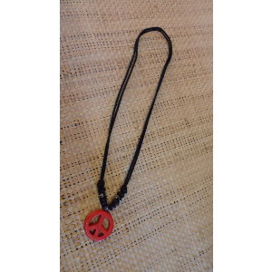 Collier peace & love rouge