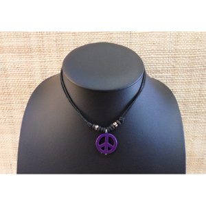 Collier peace & love mauve