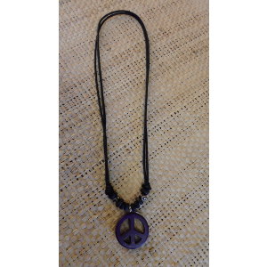 Collier peace & love mauve