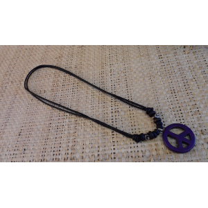 Collier peace & love mauve