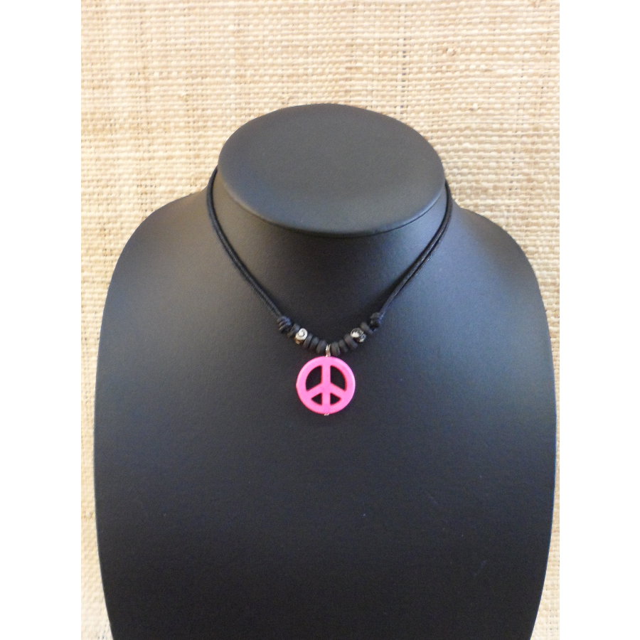 Collier peace & love rose