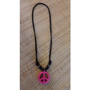 Collier peace & love rose