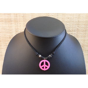 Collier peace & love rose