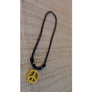 Collier peace & love jaune