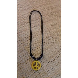 Collier peace & love jaune