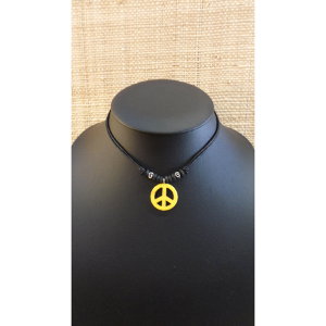 Collier peace & love jaune