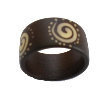 Bague en bois anneau spirale