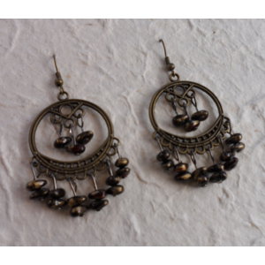 Boucles d'oreilles orient marron