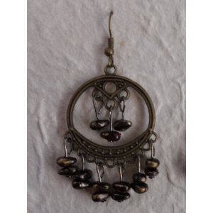 Boucles d'oreilles orient marron