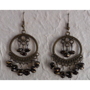 Boucles d'oreilles orient marron