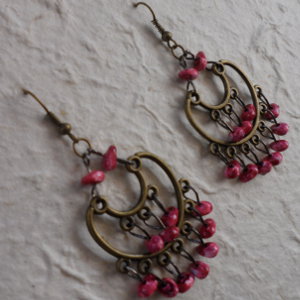 Boucles d'oreilles orient roses