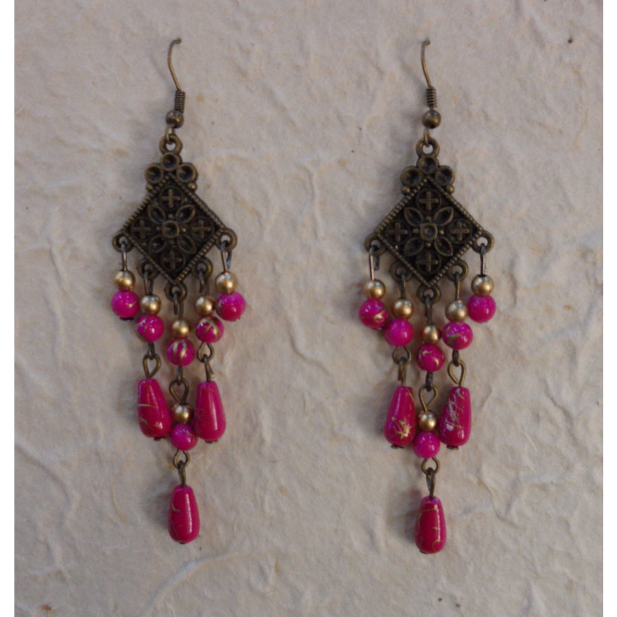 Boucles d'oreilles charme roses