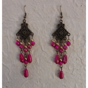 Boucles d'oreilles charme roses