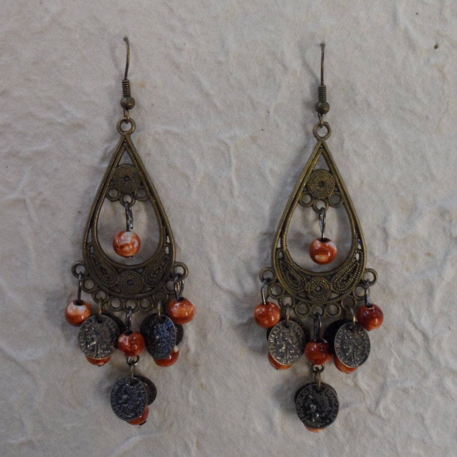 Boucles d'oreilles Marianne marron