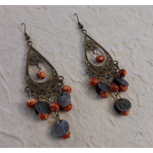 Boucles d'oreilles Marianne marron