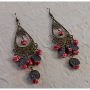 Boucles d'oreilles Marianne roses