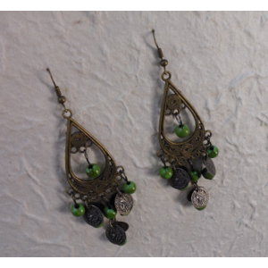 Boucles d'oreilles Marianne vertes