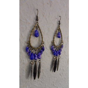 Boucles d'oreilles Akhas mauves