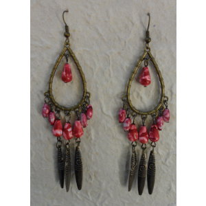 Boucles d'oreilles Akhas roses