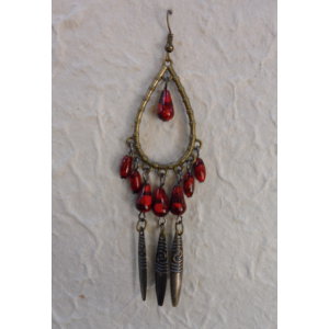 Boucles d'oreilles Akhas rouges