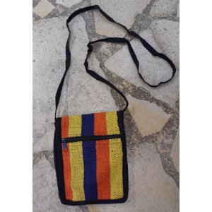 Sac passeport weaving jaune orange marine