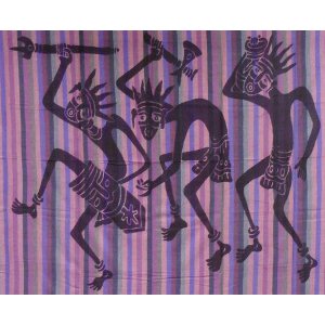 Tenture maxi rayée papous dance violet