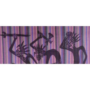 Tenture maxi rayée papous dance violet