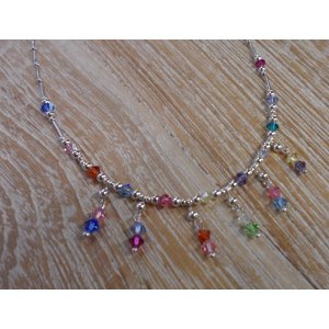 Collier perles 6 pendants