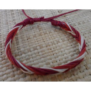 Bracelet fantaisie natté rouge