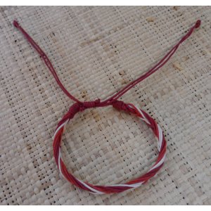 Bracelet fantaisie natté rouge