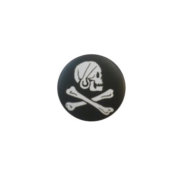 Badge profil tête de mort pirate