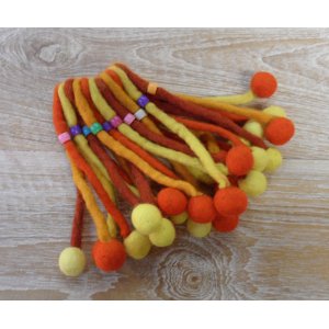 Chouchou pompon orange jaune