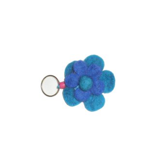 Porte clé fleur bleu