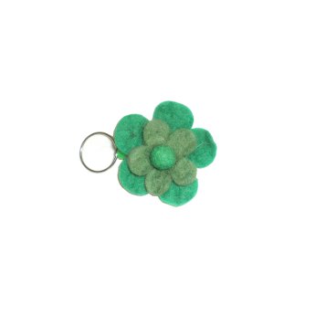 Porte clé fleur vert