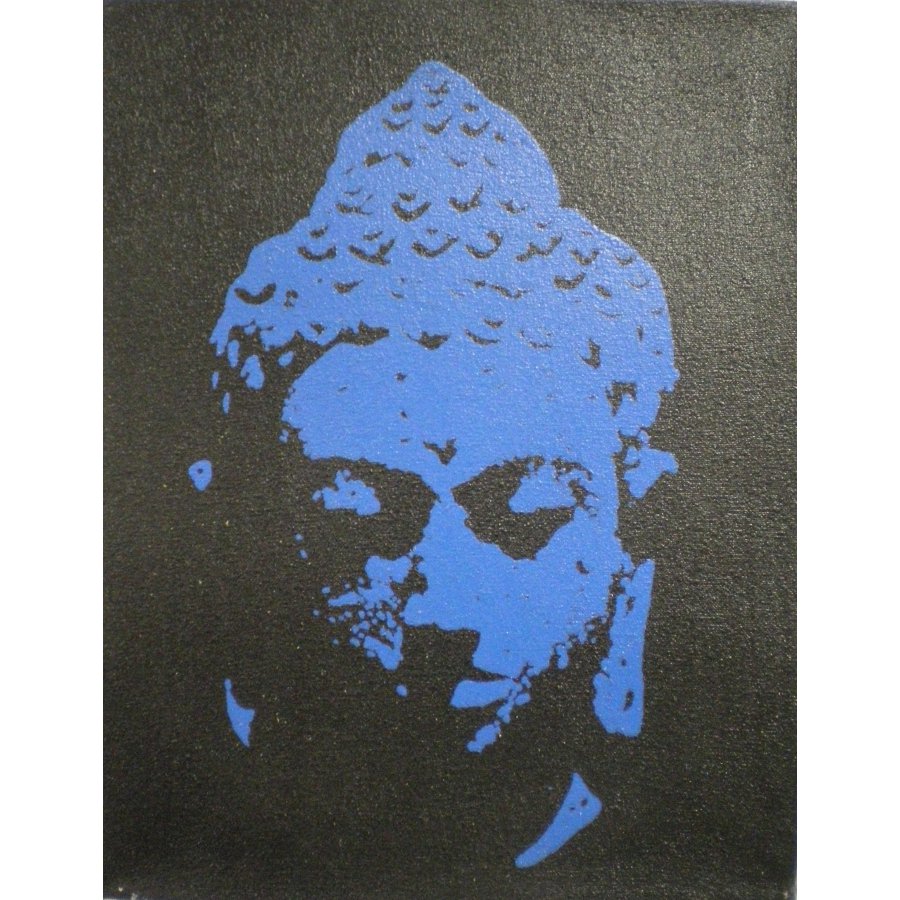 Petit tableau bleu Bouddha le bienveillant