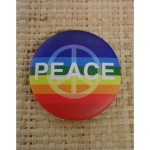 Badge arc en ciel peace and love