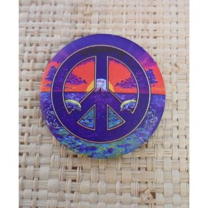Badge dauphins peace and love
