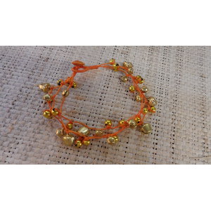 Bracelet de cheville orange à grelots 