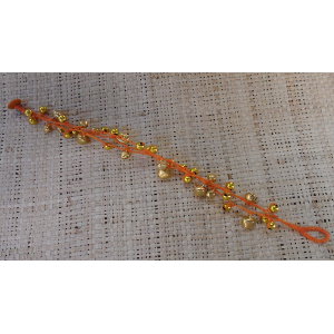 Bracelet de cheville orange à grelots 