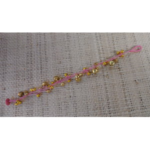 Bracelet de cheville rose à grelots 