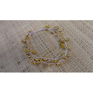 Bracelet de cheville blanc à grelots 