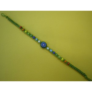 Bracelet vert clair macramé 