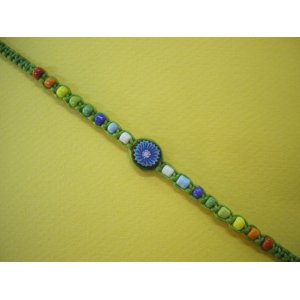 Bracelet vert clair macramé 