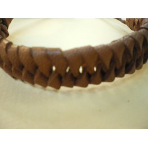 Bracelet cuir tressé marron