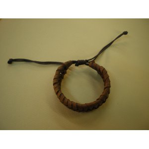 Bracelet cuir tressé marron