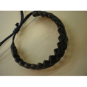 Bracelet cuir tressé noir
