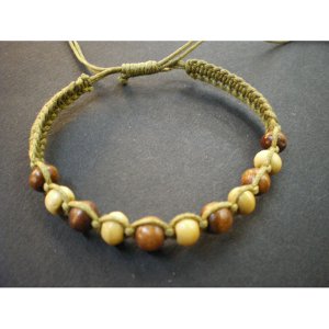 Bracelet coton et perles rondes